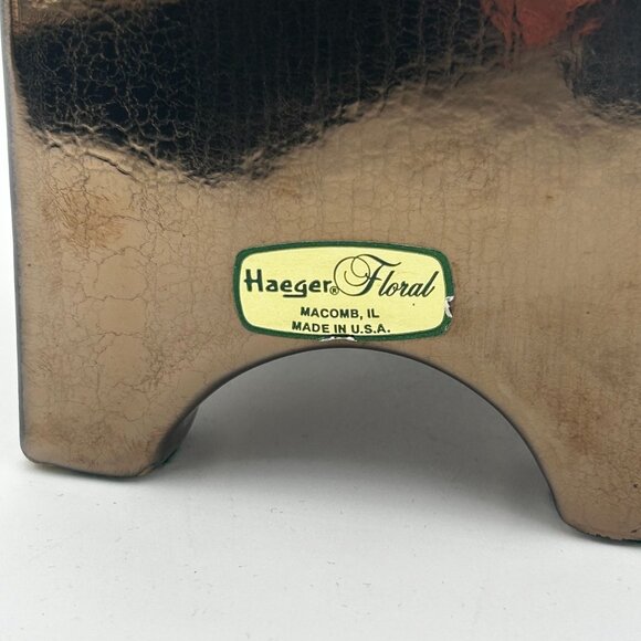 Vintage Haeger Floral Bronze Ceramic Vase - Picture 2 of 4